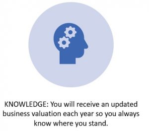 Knowledge: You will receive an updated business valuation each year so you always know where you stand.