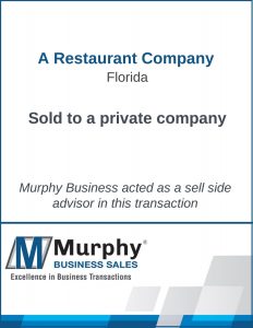 A Restaurant Company Sold by Murphy Business Clearwater Office