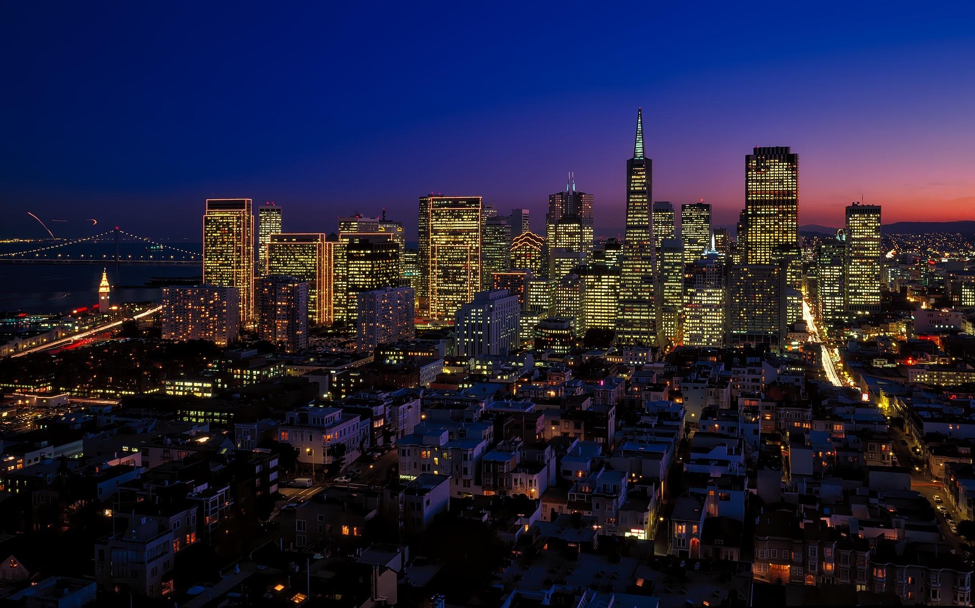 Image of night skyline in San Francisco